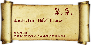 Wachsler Héliosz névjegykártya